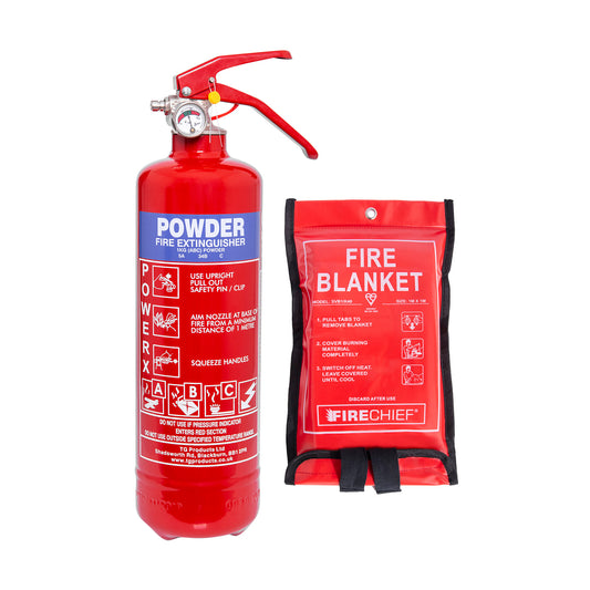 1KG Dry Powder Fire Extinguisher with 1.0x1.0 Fire Blanket