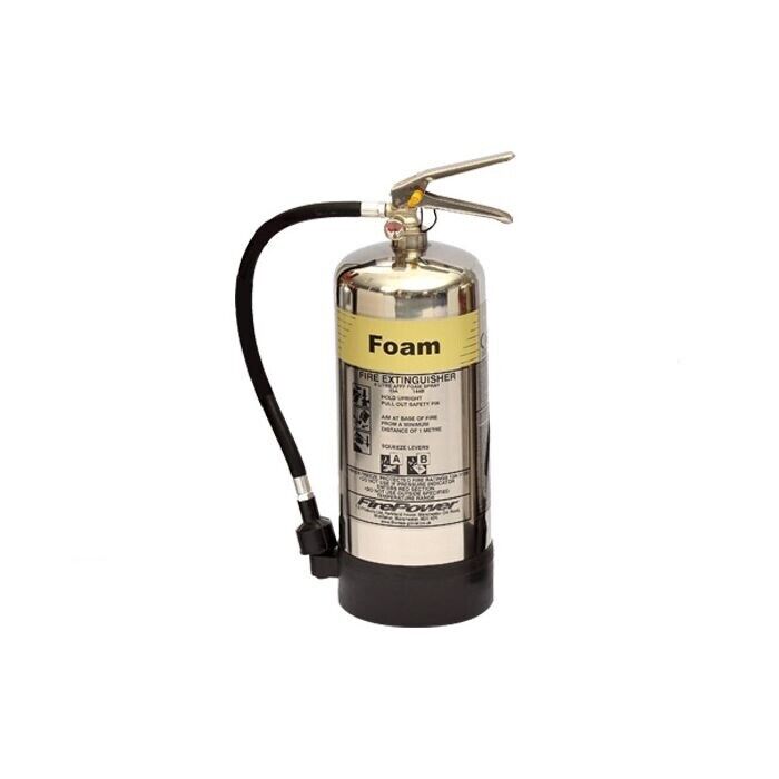 6Litre Foam Stainless Steel Fire Extinguisher - On Offer Whilst Stocks Last